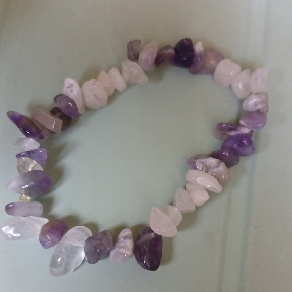 Amethyst and Rose Quartz Bracelet